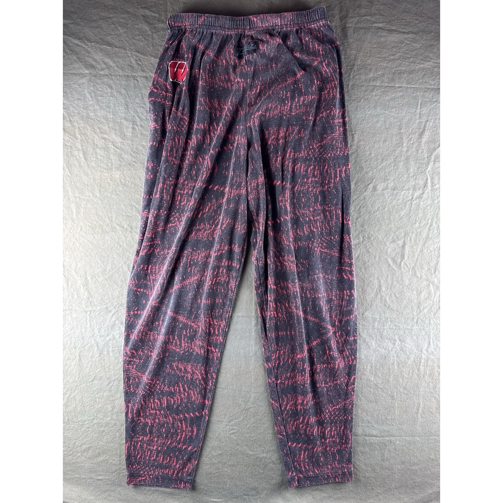 Vintage 90s Zubaz Wisconsin Badgers Zebra Print Sweatpants USA Made L